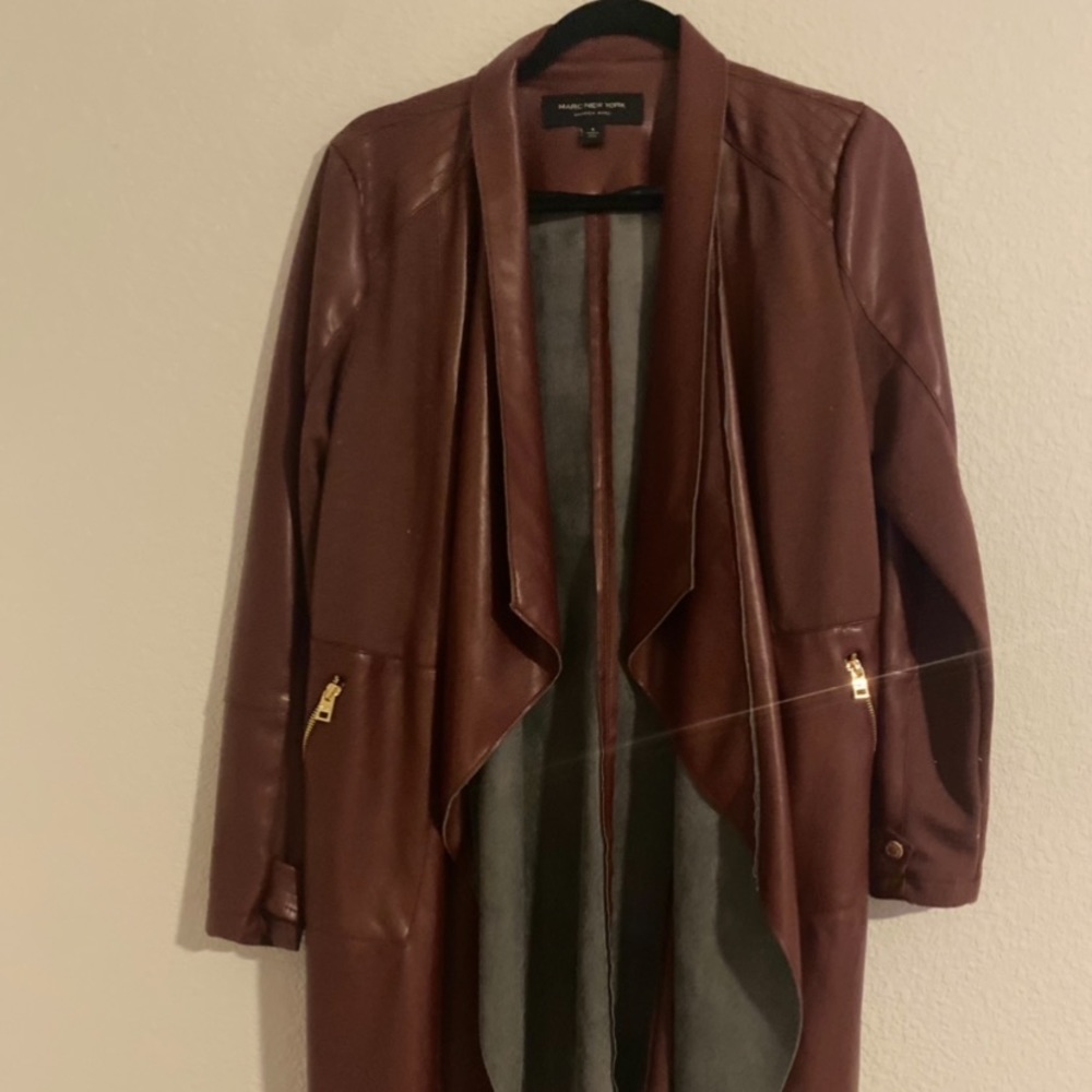 Marc New York Long leather jacket! Size S